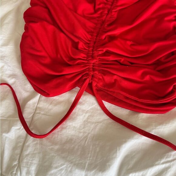 Cutout Mini Dress, Ruched Criss Cross Halter Dresses for Women,Low Back Bodycon - Picture 12 of 16